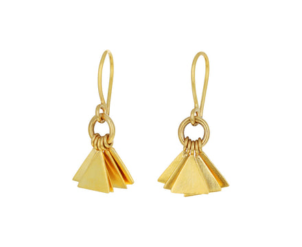 Small Gold Plated Triangle Dangle Earrings