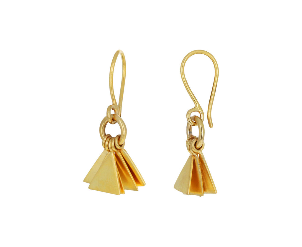 Small Gold Plated Triangle Dangle Earrings