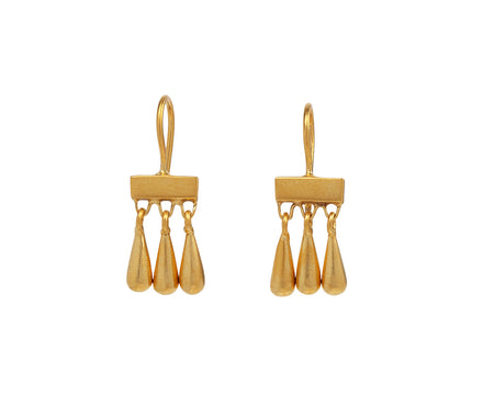Jane Diaz Gold Plated Fringe Drop Earrings