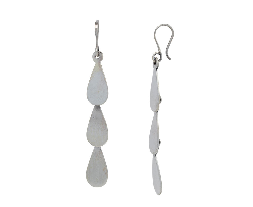 Jane Diaz Silver Teardrop Cascade Earrings Side