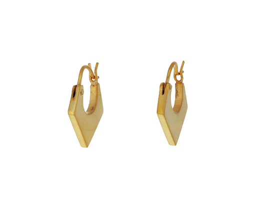 Gold Plated Three Cornered Hoop Earrings