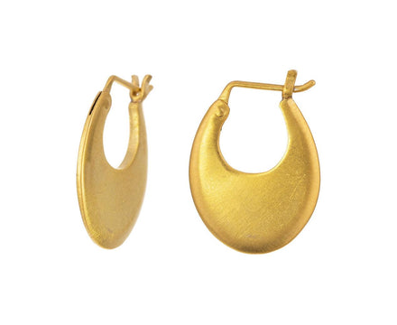 Small Oval Gold Plated Hoop Earrings - TWISTonline 