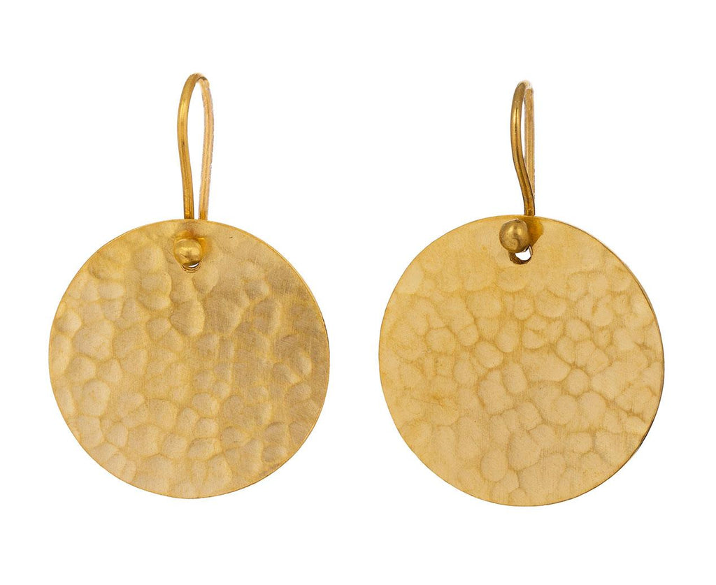 Hammered Gold Disc Earrings | Silver Willow Jewellery