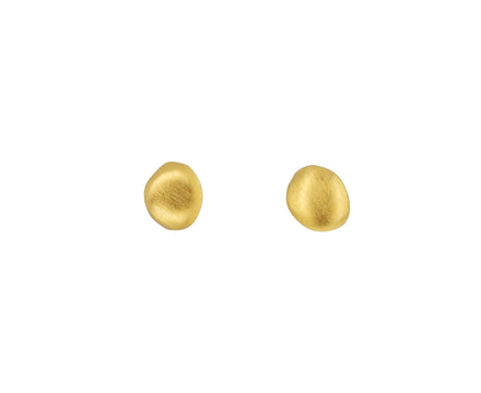 Gold Plated River Rock Post Earrings