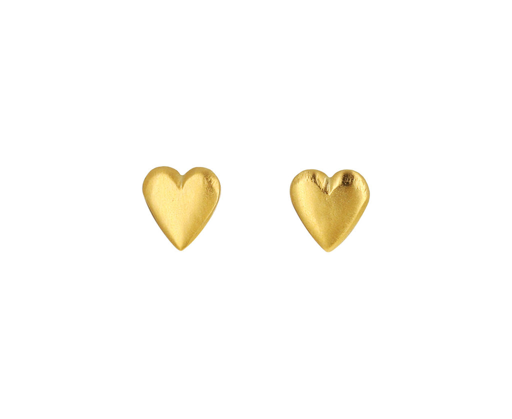 Gold Plated Heart Post Earrings