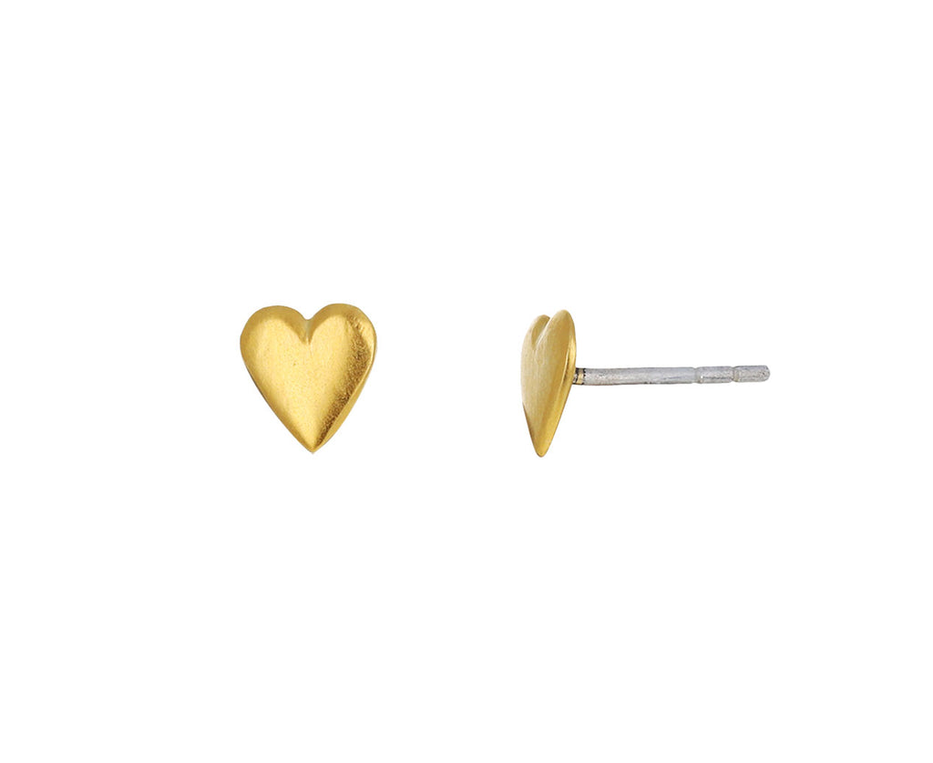 Gold Plated Heart Post Earrings