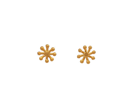 Jane Diaz Flat Jack Gold Plated Stud Earrings