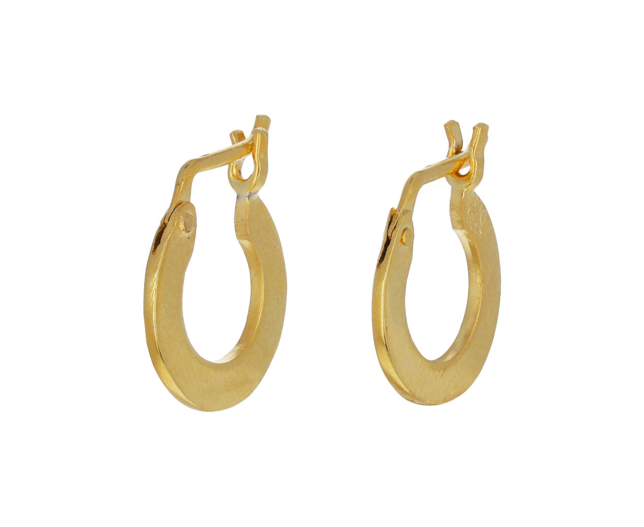 ピアス Monday Edition _ Glittering Golden Hoop Earrings (Small) Gold Plated Mini Flat Hoop Earrings