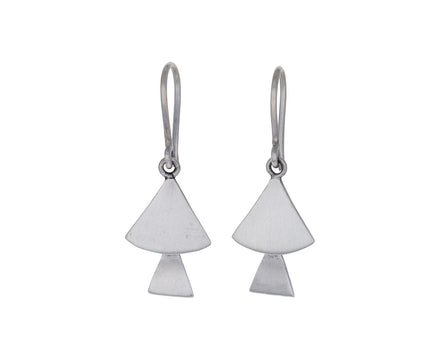 Silver Short Fan Cascade Earrings