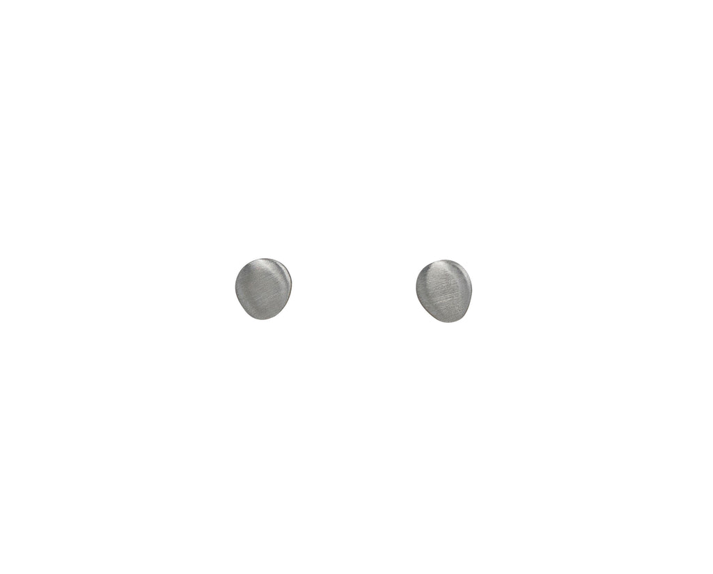 Jane Diaz Small Silver River Rock Stud Earrings