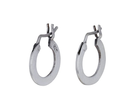 Silver Mini Flat Hoop Earrings