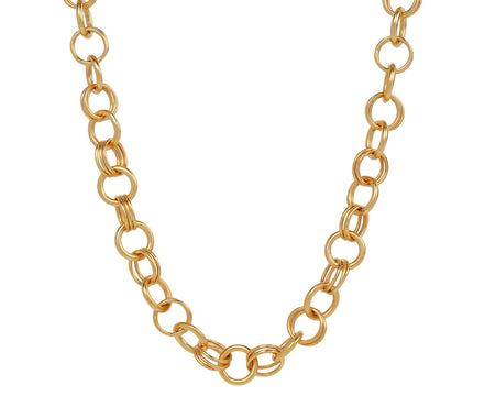Jane Diaz Gold Plated Victorian Style Round Link Chain Necklace