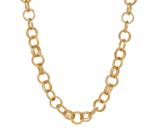 Jane Diaz Gold Plated Victorian Style Round Link Chain Necklace