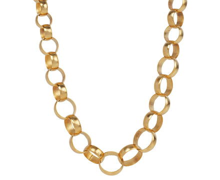 Jane Diaz Gold Plated Graduated Belcher Chain Necklace
