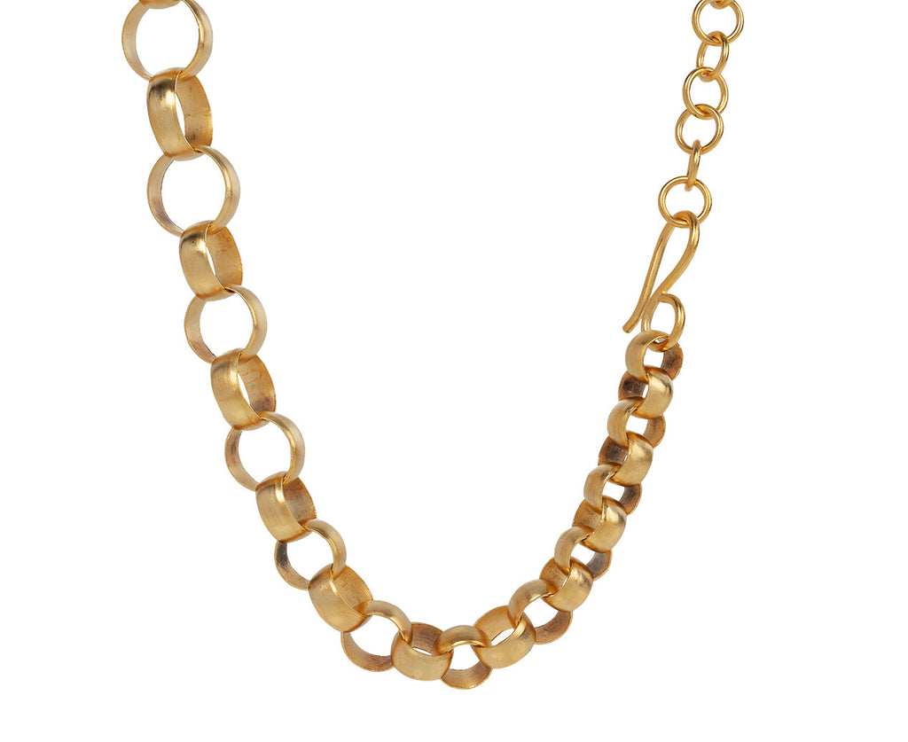 Jane Diaz Gold Plated Graduated Belcher Chain Necklace Clasp 
