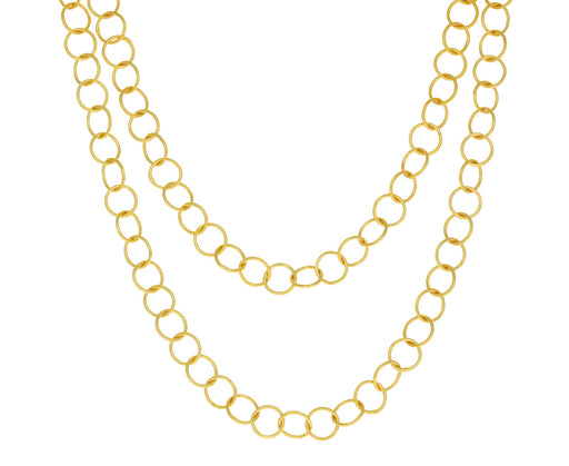 Small Gold Plated Circle Link Necklace
