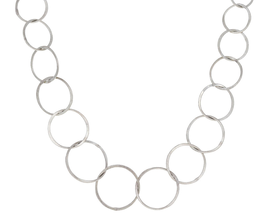 Silver Short Graduated Bubble Link Necklace