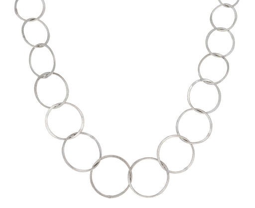 Silver Short Graduated Bubble Link Necklace