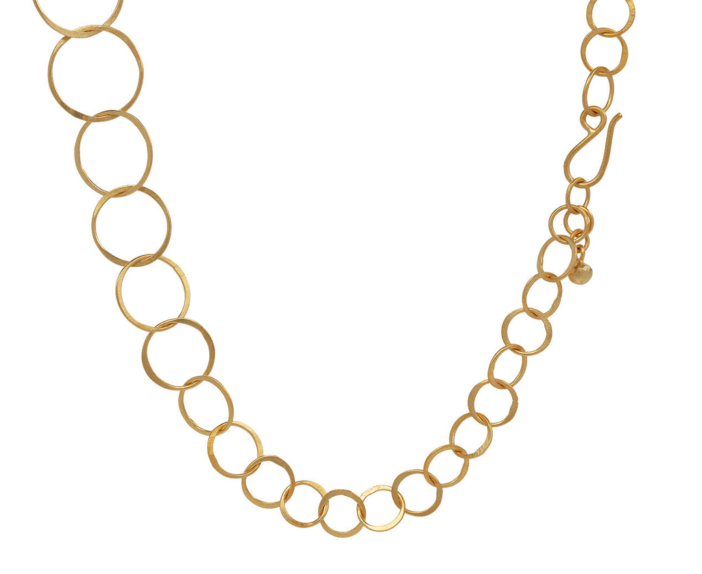 Jane Diaz Gold Plated Graduated Circle Link Chain Necklace Clasp Shot