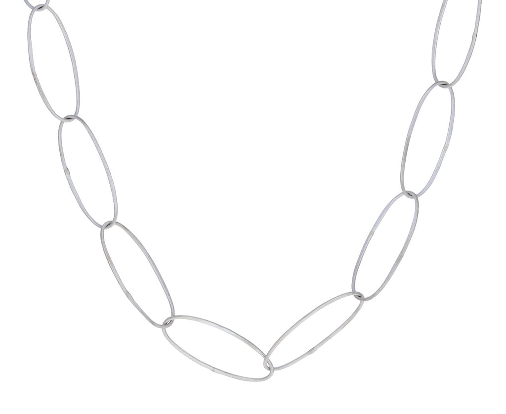 Sterling Silver Hammered Oval Link Necklace