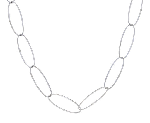 Sterling Silver Hammered Oval Link Necklace