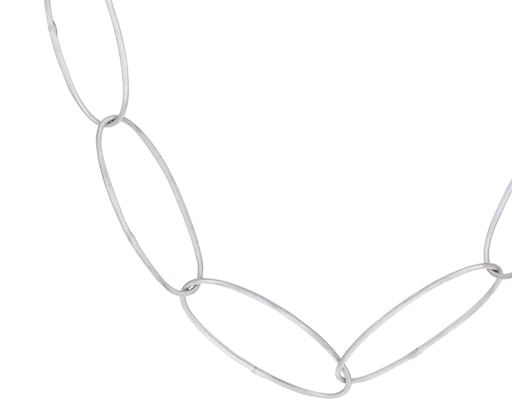 Sterling Silver Hammered Oval Link Necklace