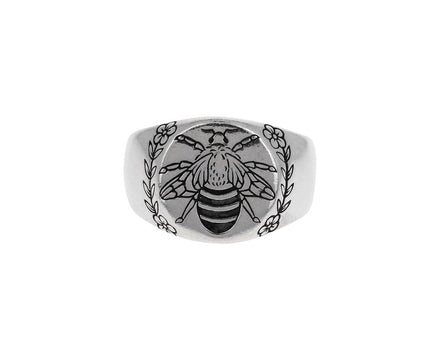 Bee Wreath Signet Ring