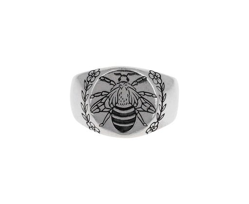 Bee Wreath Signet Ring