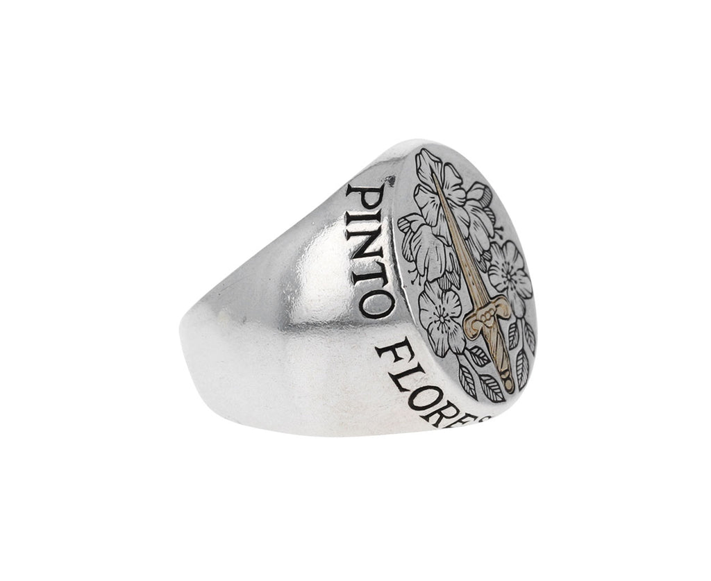 Gold and Silver Kahlo Signet Ring
