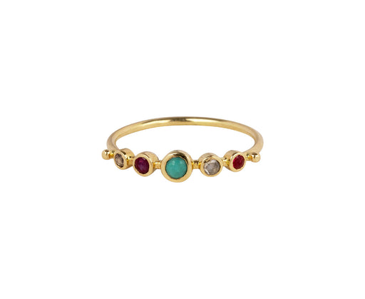 Dorette Mixed Gem Simple Band