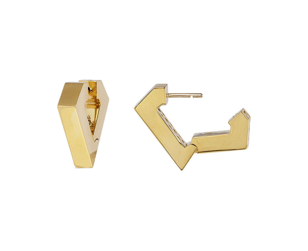 Medium Gold Brute Diamanti Hoop Earrings