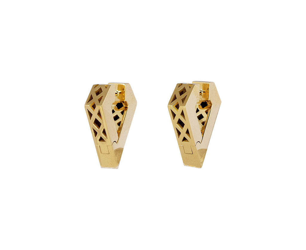 Medium Gold Brute Diamanti Hoop Earrings