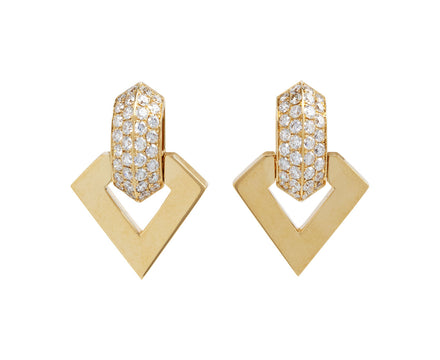 Dries Criel Diamond Brute Pendant Earrings