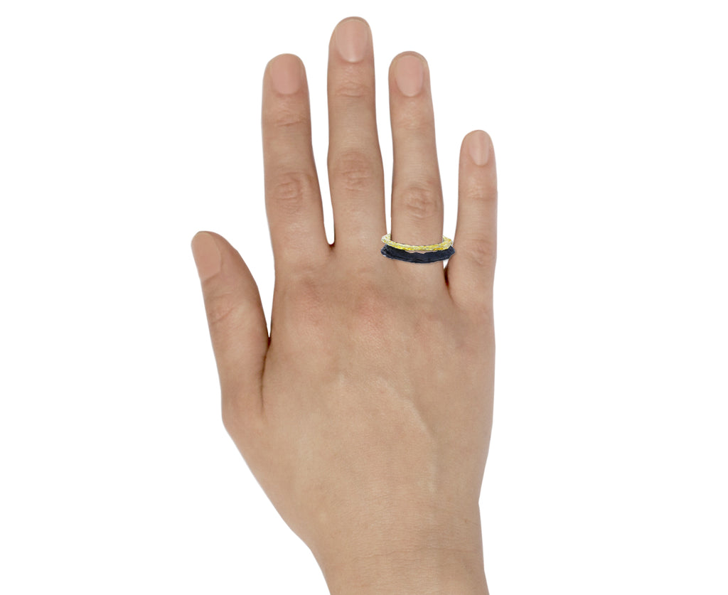 Silver and Gold Stacked Respiro Ring