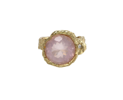 Emanuela Duca Rose Quartz and Diamond Colibri Ring