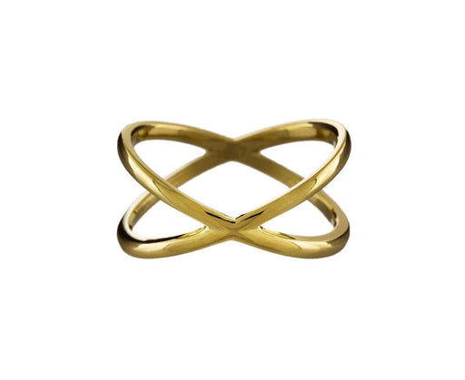 Yellow Gold Shorty X Ring - TWISTonline 