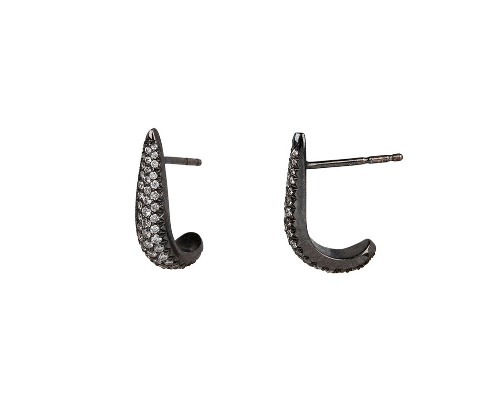 Eva Fehren Diamond Claw Stud Earrings Side View