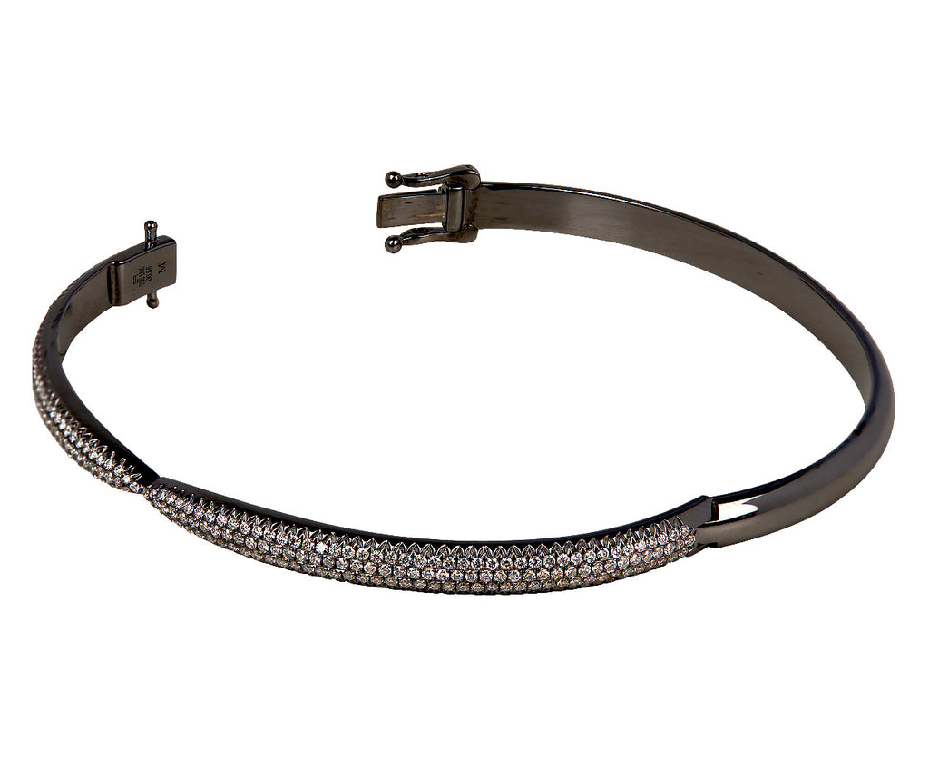 Eva Fehren Diamond Kissing Claw Cuff Bracelet Other Side View