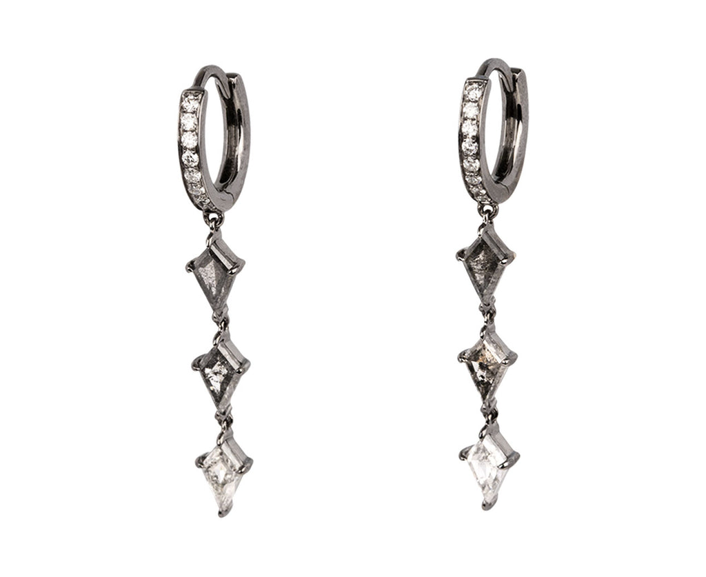 Gray Prism Ezzat Kite Diamond Dangle Hoops