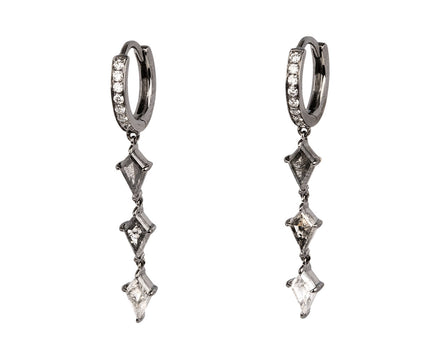 Gray Prism Ezzat Kite Diamond Dangle Hoops