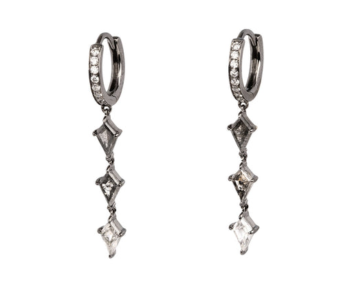 Gray Prism Ezzat Kite Diamond Dangle Hoops