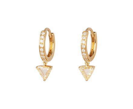 Trillion Diamond Prism Hoop Earrings