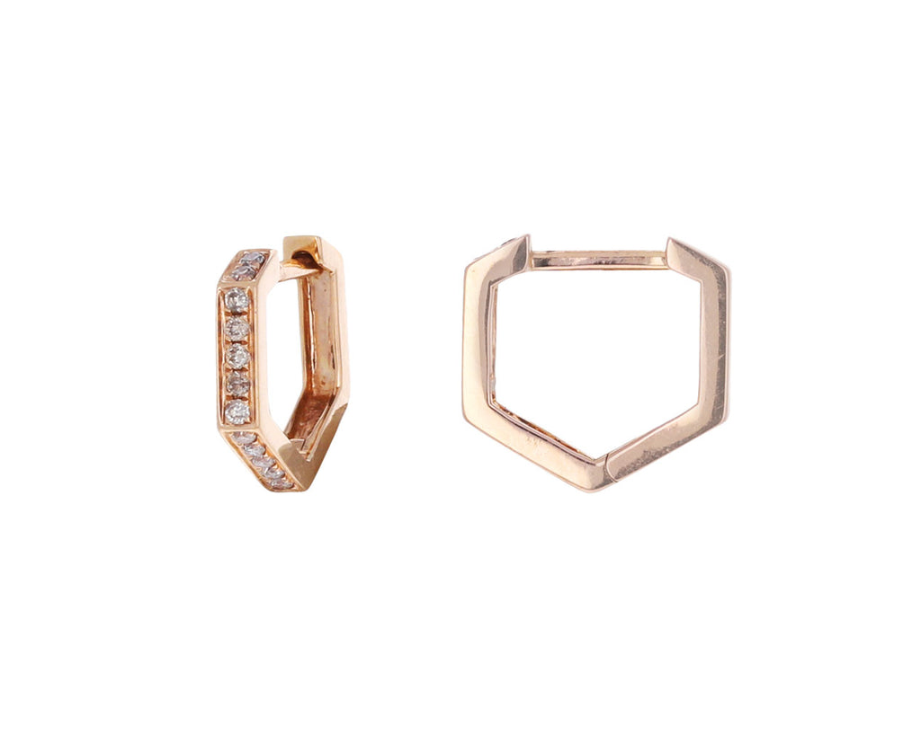 Champagne Diamond Hexagon Hoop Earrings