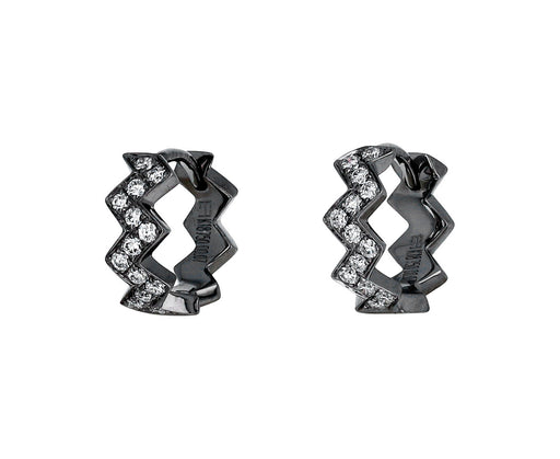 Diamond Ziggy Hoop Earrings