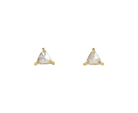 Inverted Trillion Diamond Stud Earrings