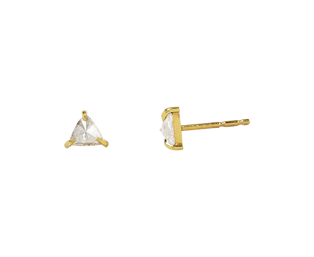 Inverted Trillion Diamond Stud Earrings