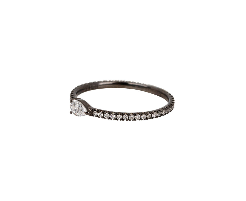 Eva Fehren Pear Shaped Diamond Boa Ring Side View