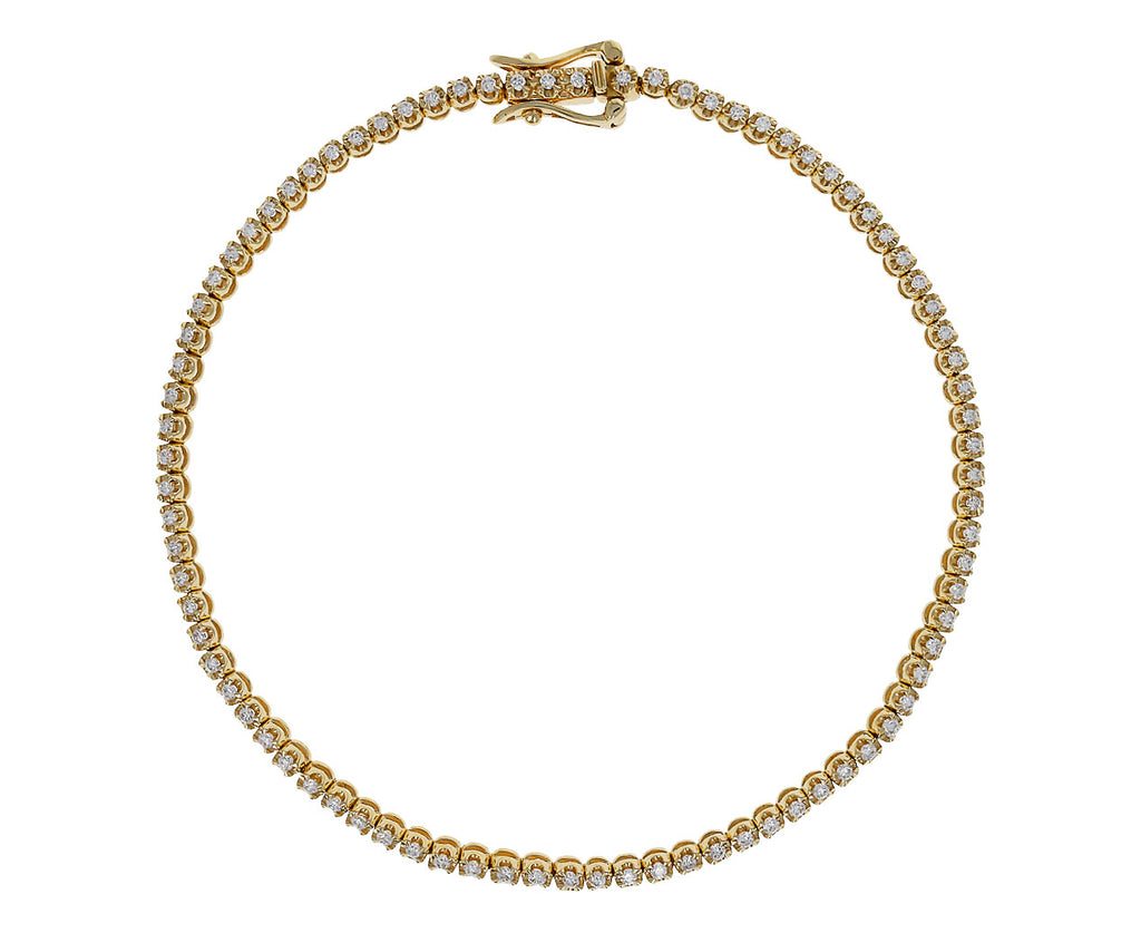 Thin White Diamond Line Bracelet