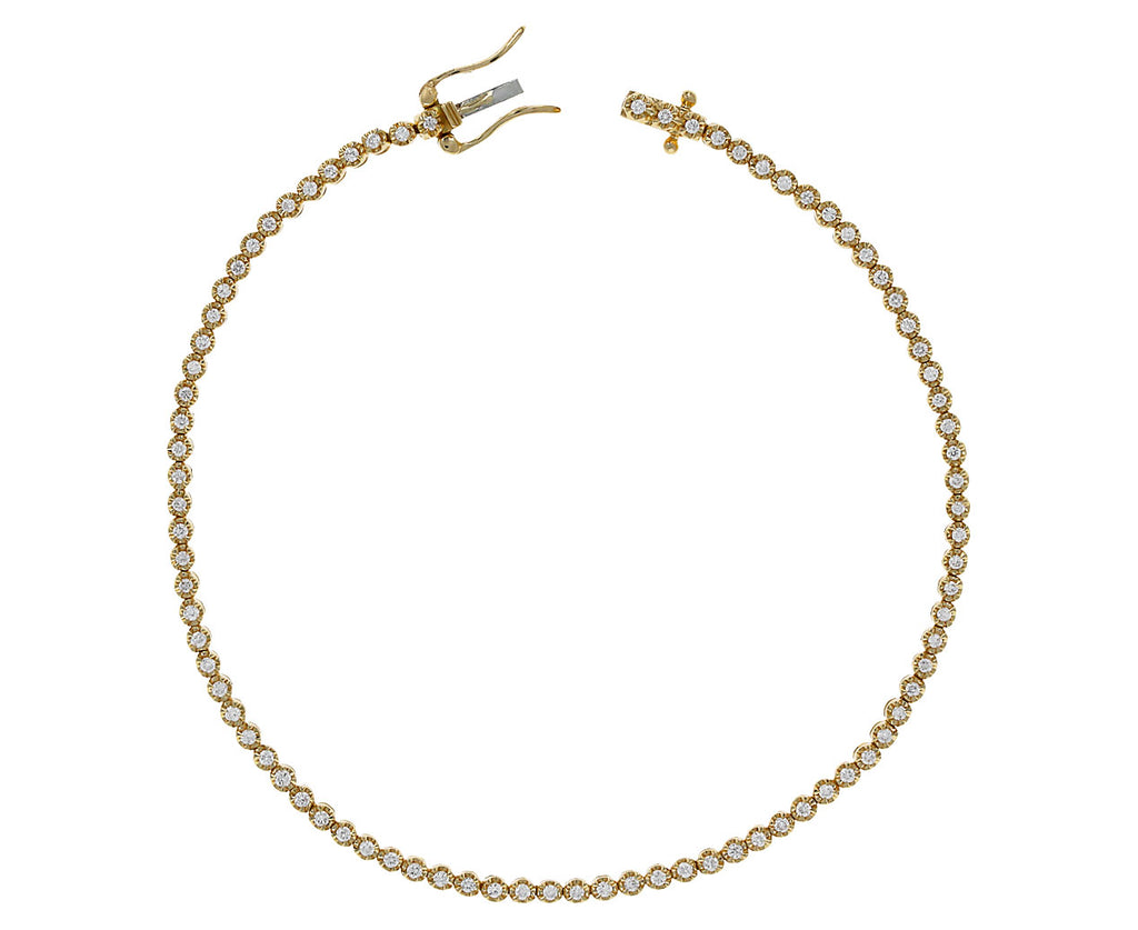 Thin White Diamond Line Bracelet