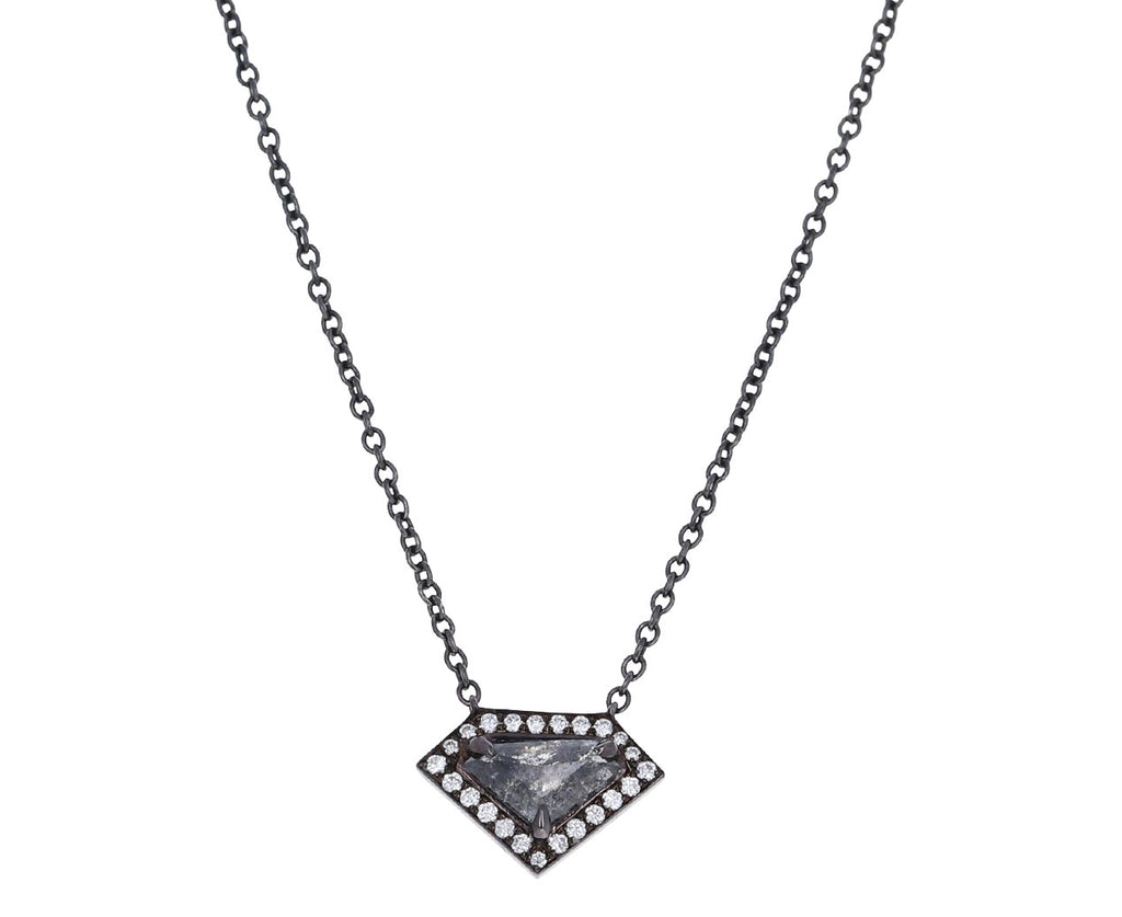 Elongated Shield Gray Diamond Kent Pendant Necklace